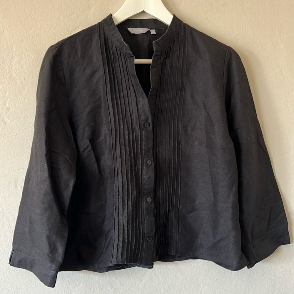 Per Una Vintage Black Button Up Blouse